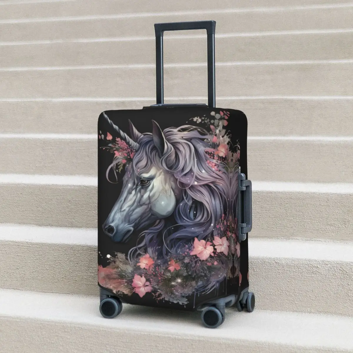 Cartoon Cute Unicorn Suitcase Cover Horse Garden Flower Holiday Business Fun Luggage Supplies Protection