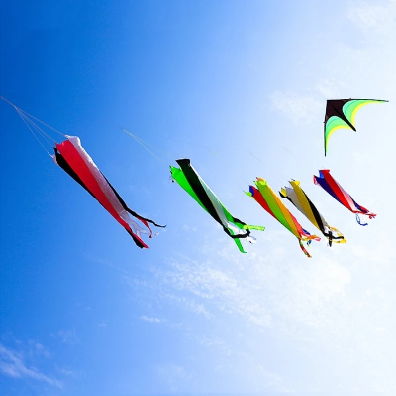 ขนาดใหญ่Kite WindsocksบินไนลอนKitesสําหรับเด็กString Line Delta Kiteจี้ของเล่นสนุกกลางแจ้งParafoil Kite Acrobatic Kite