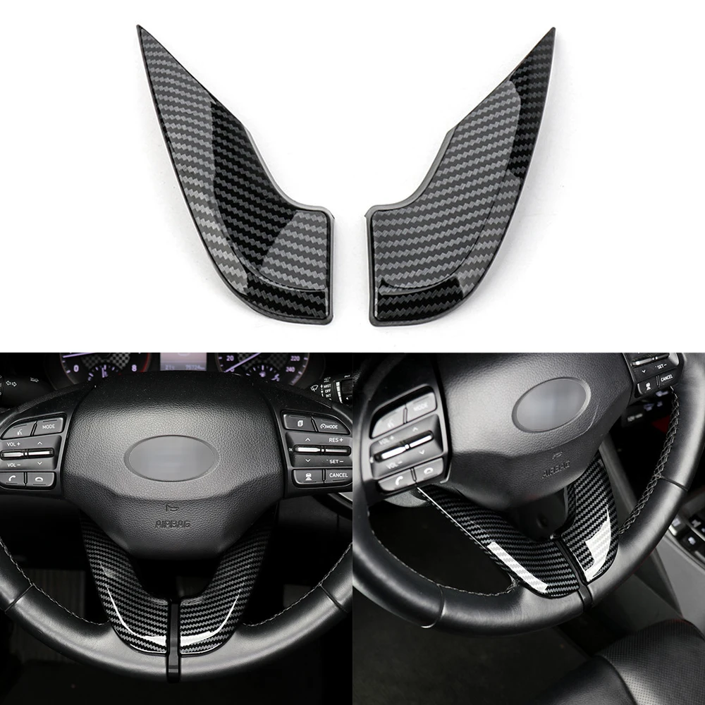 

Carbon Fiber Style ABS Car Steering Wheel Cover Trim For Hyundai Veloster JS 2019-2022 Elantra GT 2018-2020