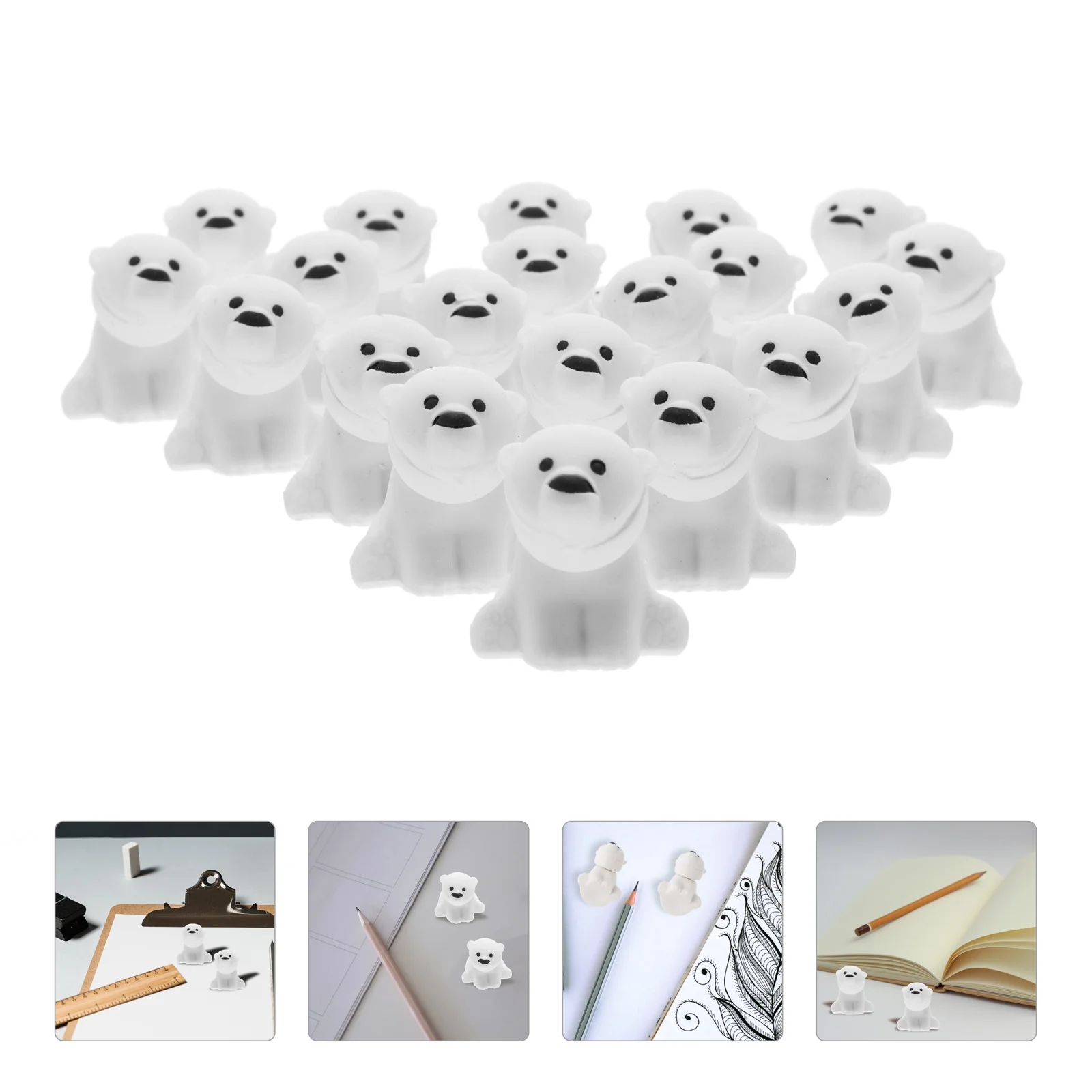 

Polar Bear Shape Rubber Erasers Drawing Erasers Mini Pencil Eraser Stationery Studying Supplies for Kids Presents