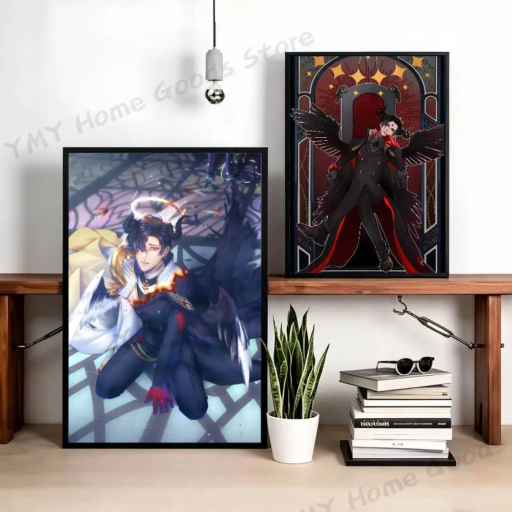 O-Obey Me Lucifer Poster Sticker Classic Art Painting for Home Bedroom Cafe Office Wall Decor