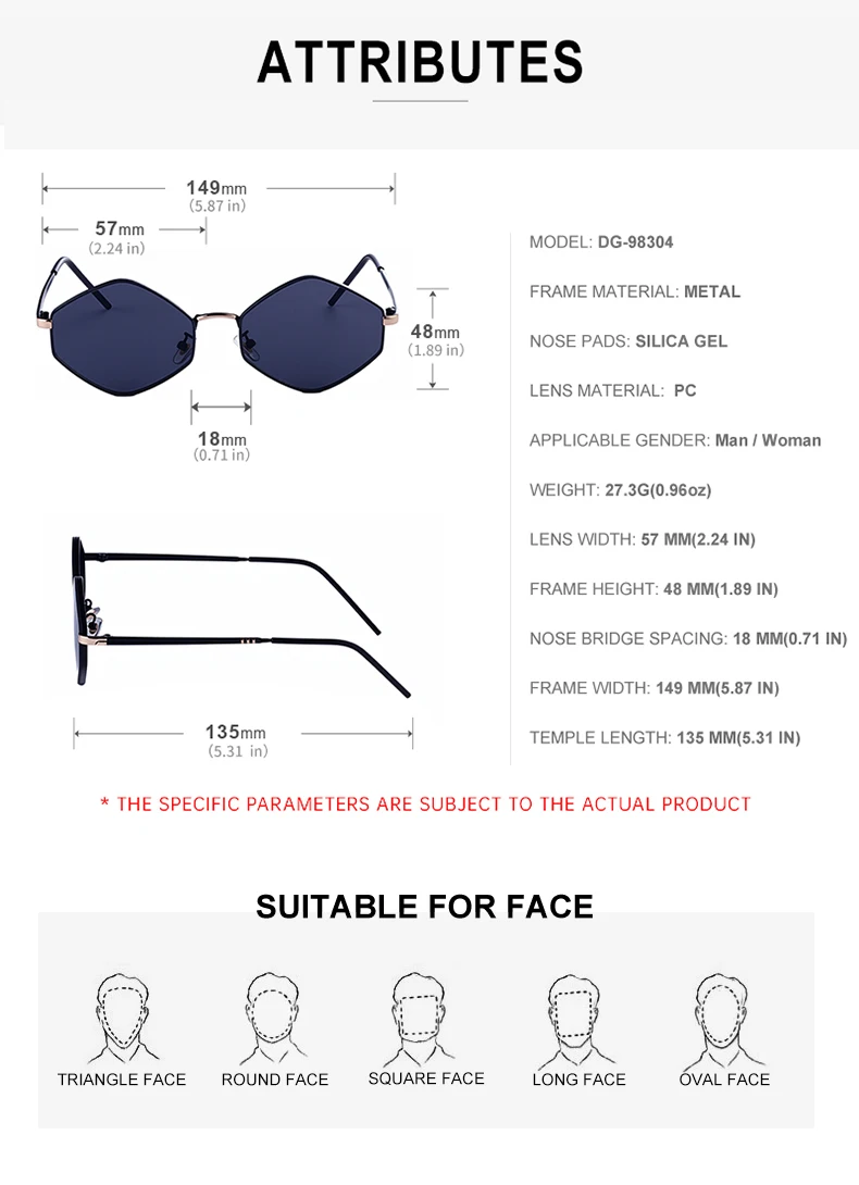 Kleine Rahmen Hexagon Punk Sonnenbrille Frauen 2026 Luxus Marke Vintage Retro Polygon Sonnenbrille Für Damen UV400 Schutz Shades – Detail 13