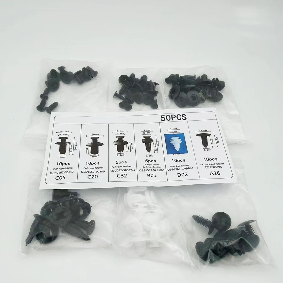 100pcs Universal Car Bumper Clip 6 Size Rivet Clips Auto Fastener Clip Body Push Retainer Pin Rivet I3855561394