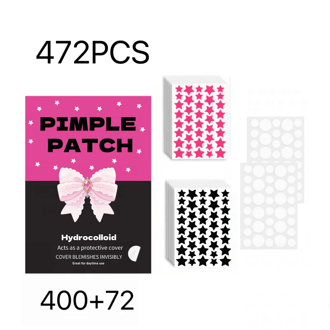 Star & Circle Pimple Patch Acne Cute ,Suitable For All Occasions, Star-Styl,472PCS,Acne Colorful Invisible