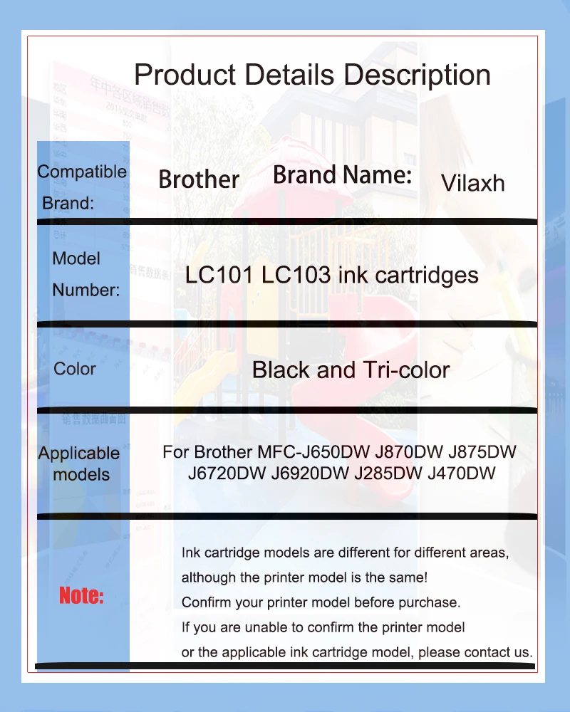 LC103 LC101 LC 103 LC-103 Compatible InkJet Ink Cartridge For Brother MFC-J650DW J870DW J875DW J6720DW J6920DW J285DW J470DW