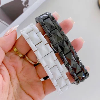 세라믹 시계 밴드, 화웨이 GT 3, GT2, GT 2 프로용, 다이아몬드 세라믹 패션 시계 체인, 삼성 갤럭시 워치 6, 5, 4, 5 프로용 액티브 