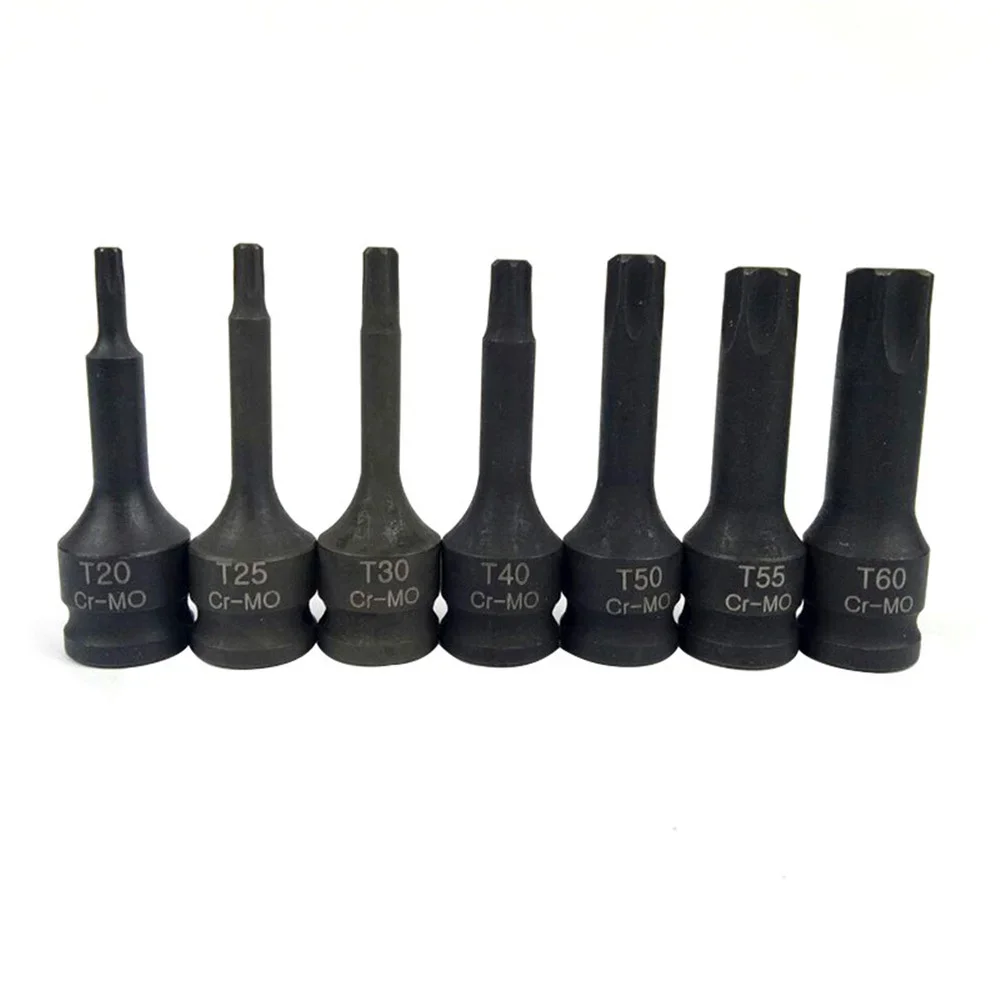 7 Pcs Impact Socket Bits 3/8 Inch Driver Metric Star Torx Hex Spline Ratchet Screwdriver Bit Socket Set Tools