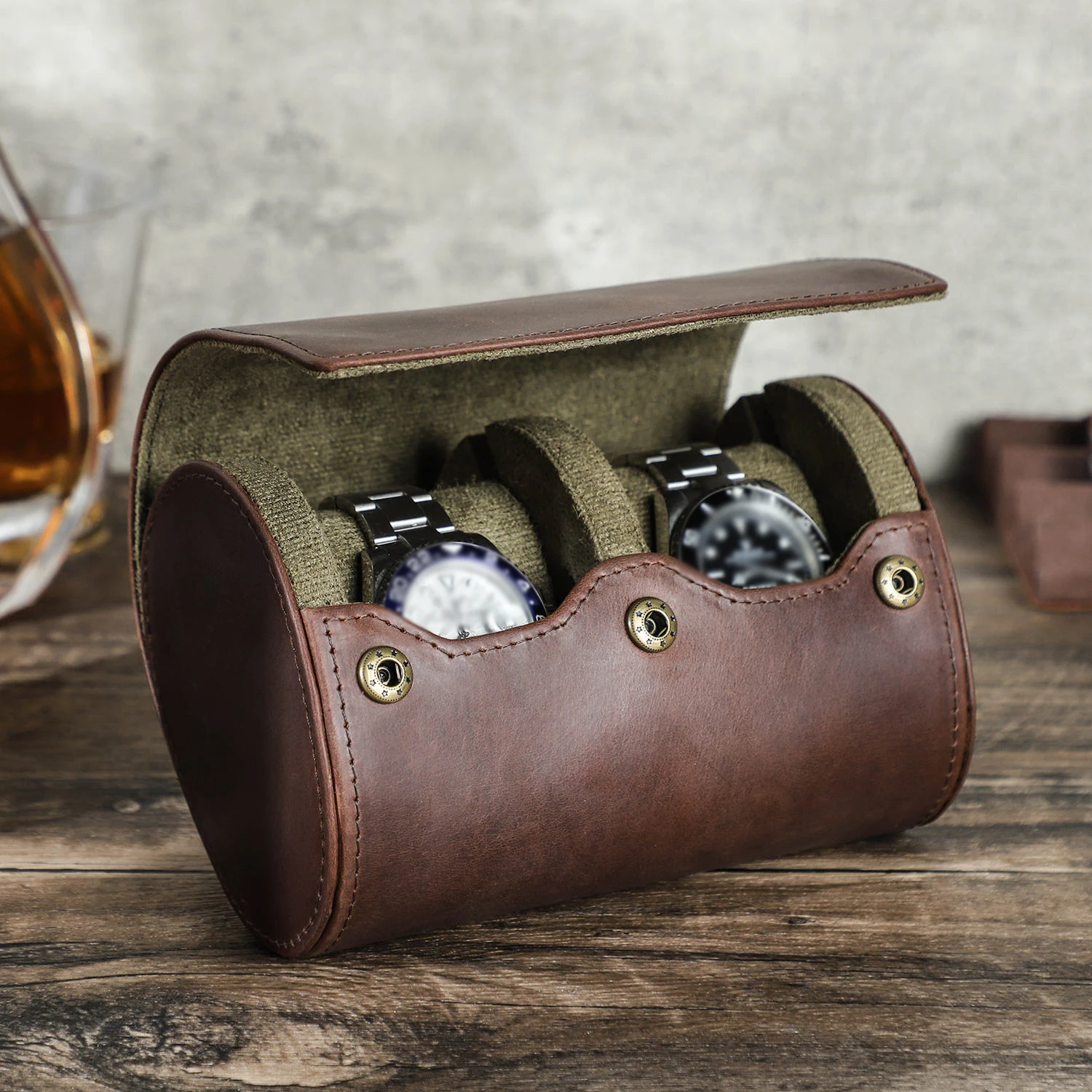 

Кожаный футляр для часов с индивидуальным логотипом CONTACTS FAMILY, портативный дорожный органайзер с семейной тематикой для хранения часов, идеален для подарков