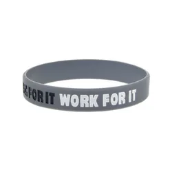 1 PC Inspirational Quotes Silicone Bracelet No Gender Wristband Do Not Wish for It Work for It Bangle 5 Colors