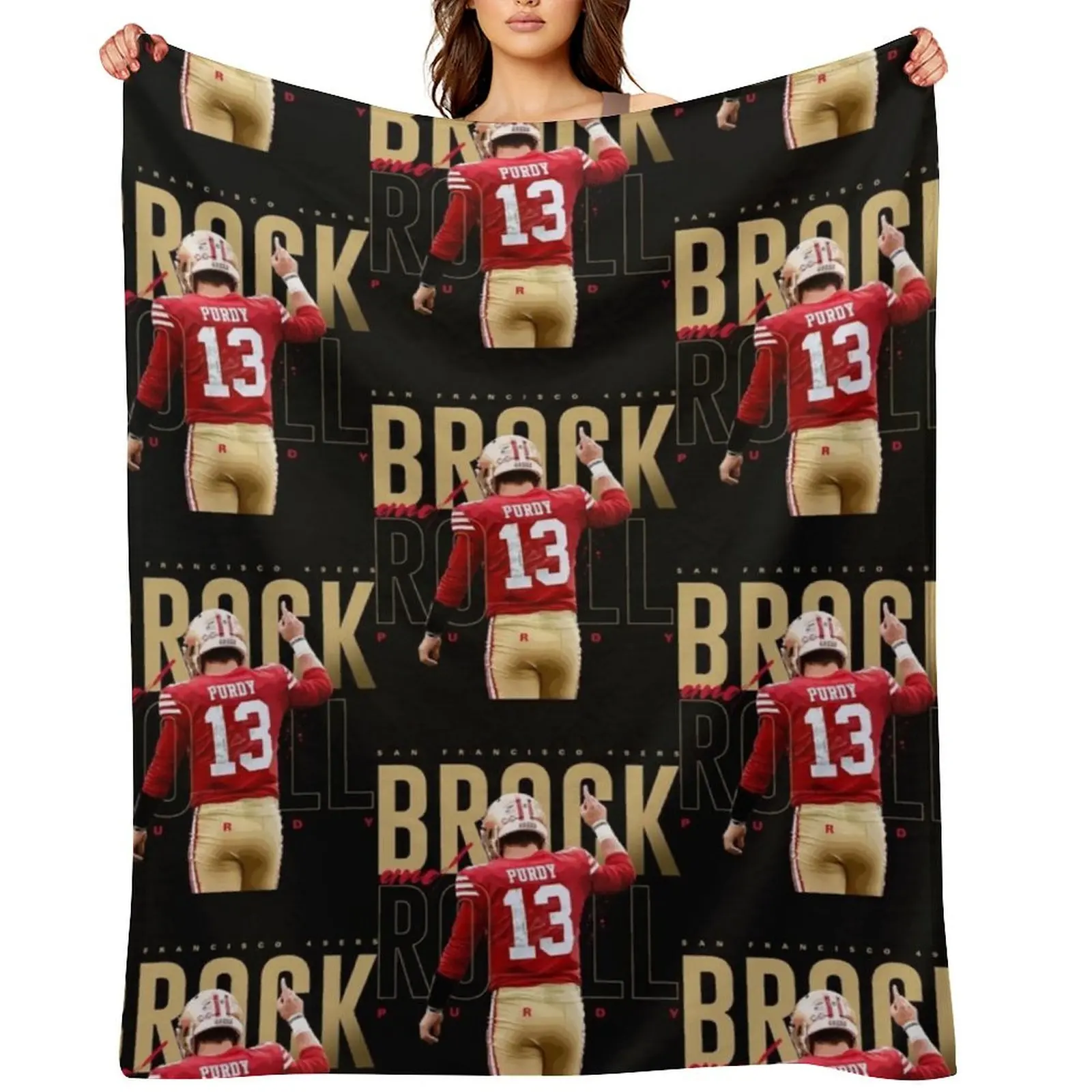 

Brock Purdy 13 Throw Blanket Flannel Polar Large Luxury Designer Blankets