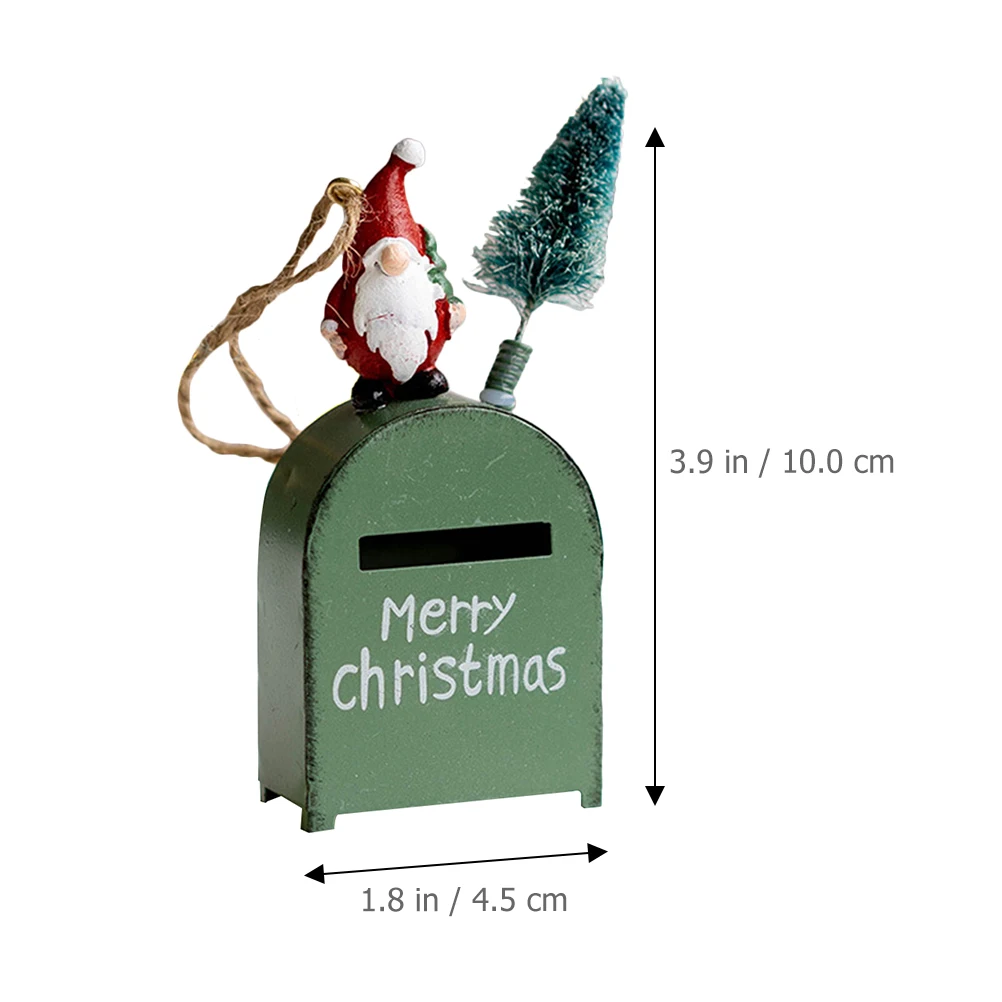 

Christmas Ornament Wrought Iron Mailbox Decoration Hanging Tree Ornaments Green