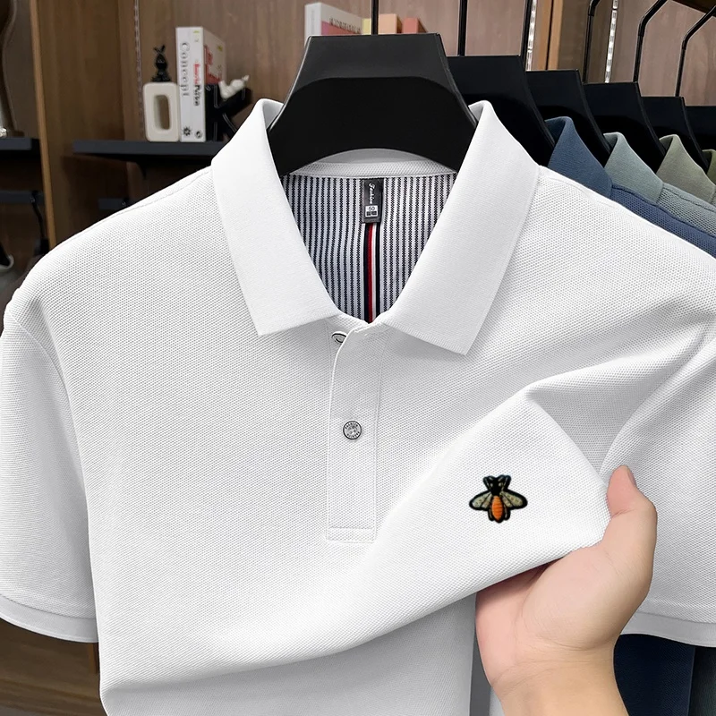 Luxury brand pure cotton short sleeve polo shirt high-end embroidery new fashion men's summer breathable comfort casual T-shirt
