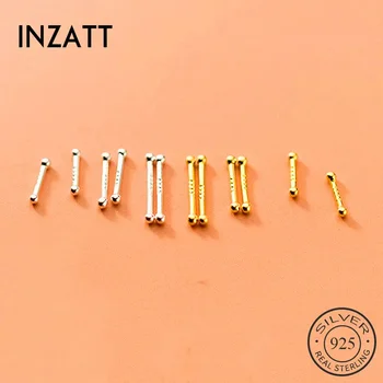 INZATT Echt 925 Sterling Silber Ting Bead Stud Ohrringe Für Mode Frauen Partei Edlen Schmuck Minimalistischen Geometrische Zubehör