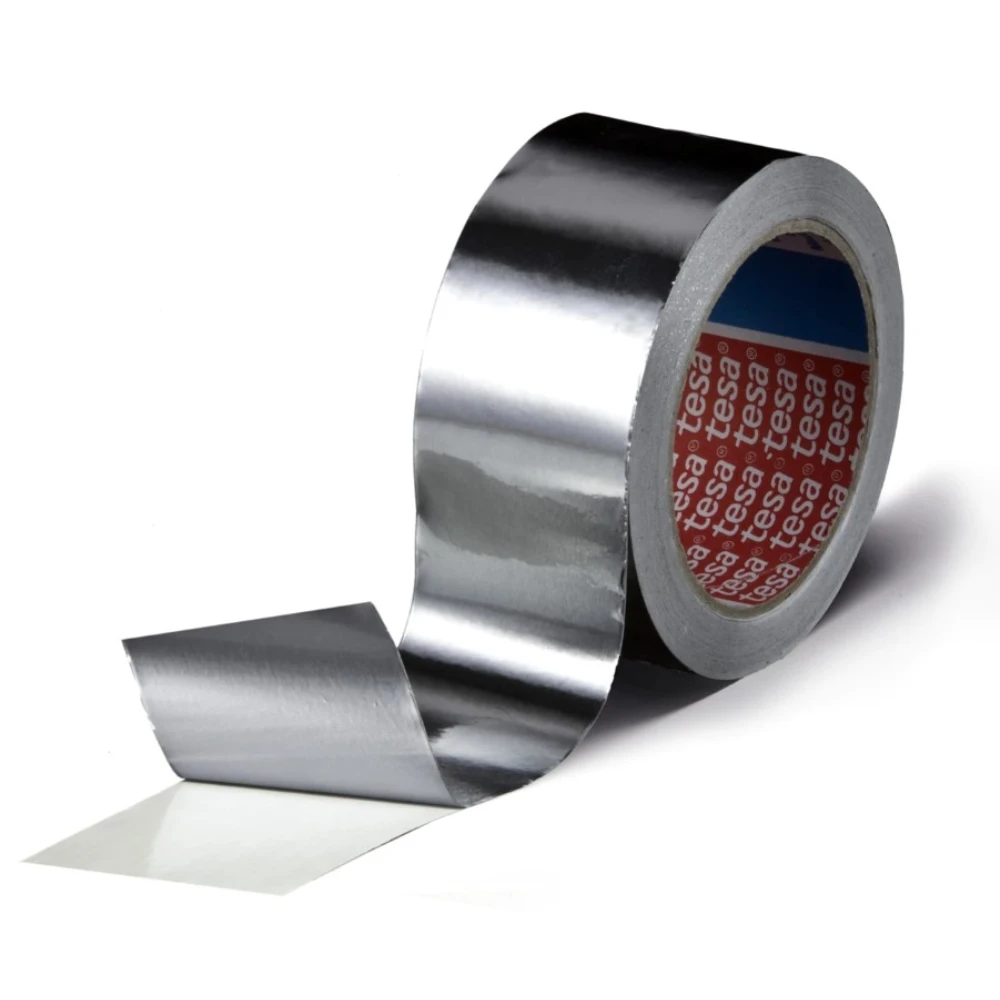 Cinta de aluminio Tesa 50565, cinta aislante para ventilación de secadoras, conductos, sellado, parches, hornos, HVAC, aluminio resistente