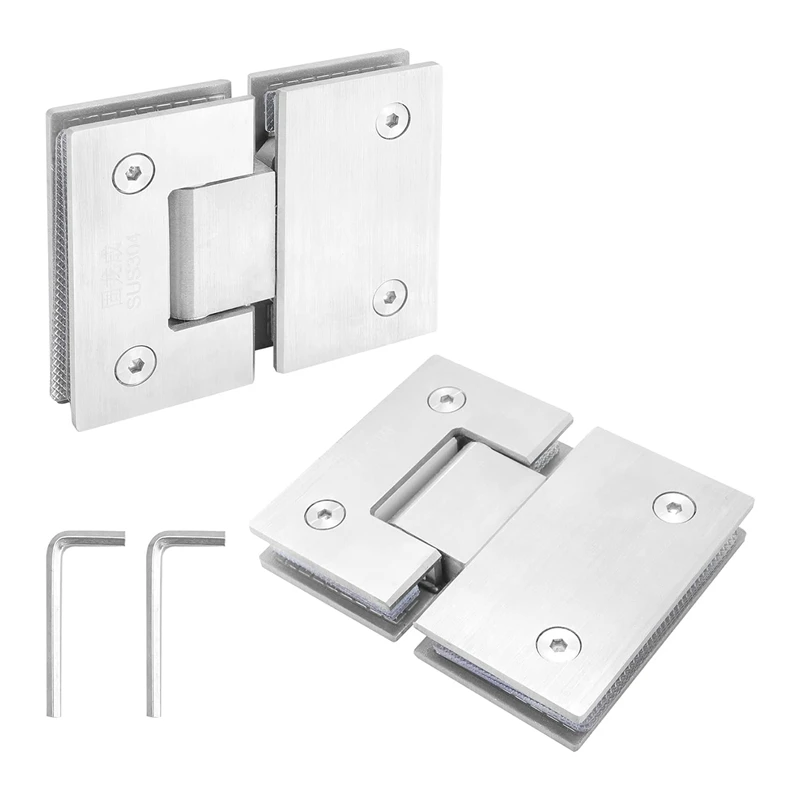 

2 Pack 180 Degree Shower Door Hinges Brushed Nickel Shower Door Hinges Heavy Duty 304 Stainless Steel