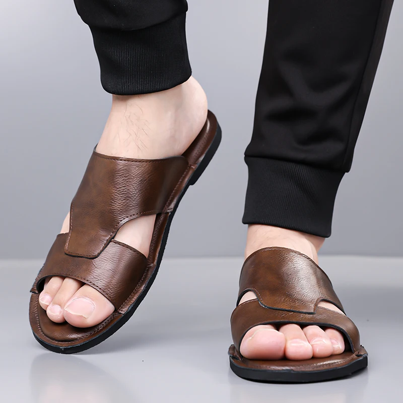 

Business men's flat shoes Comfortable summer breathable style Plus Size Black Brown Classic high-quality shoes Adult luxury New