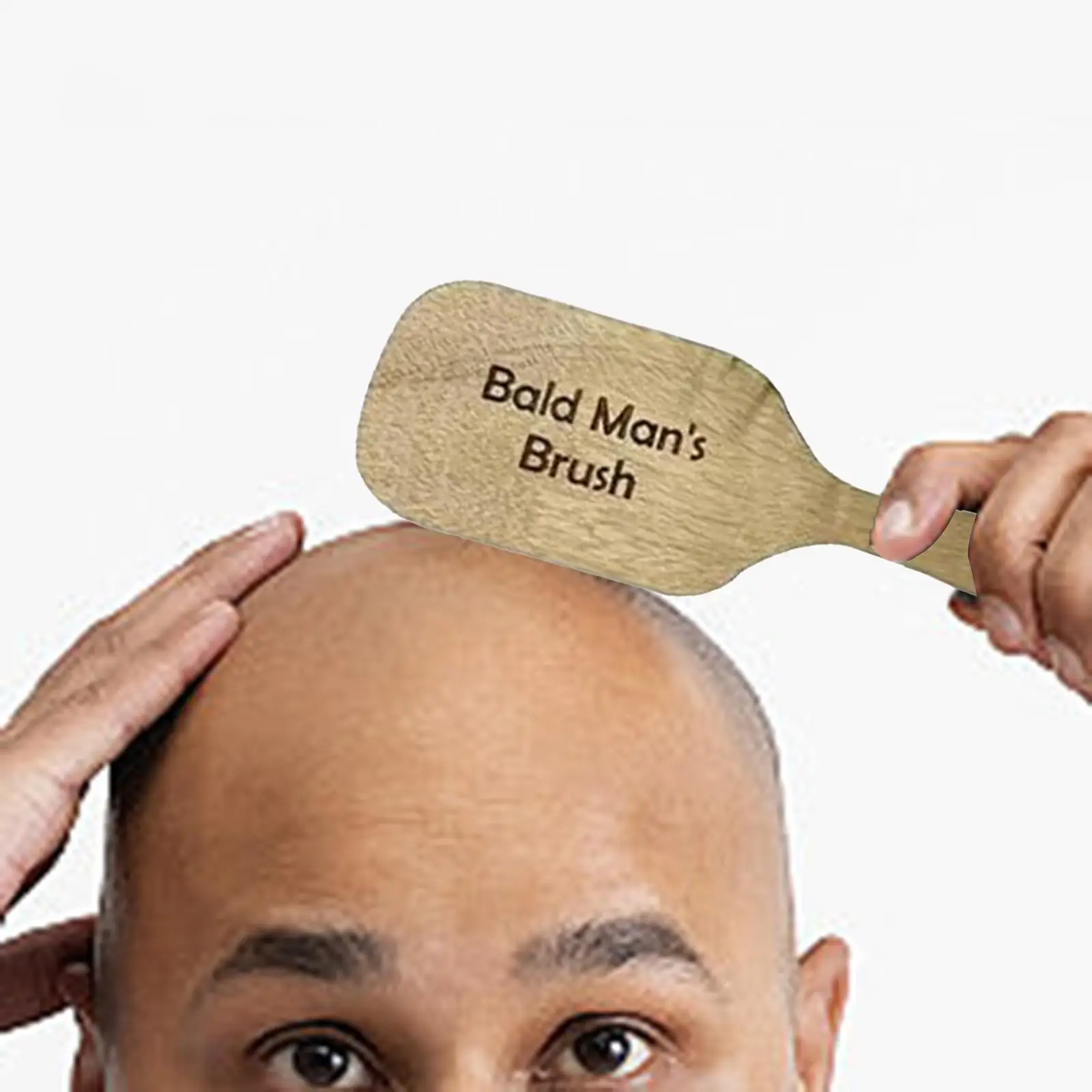 مشط الرجل الأصلع، فرشاة شعر خشبية مضحكة، هدية مضحكة للرجال، لوازم تصفيف الشعر للاستخدام المنزلي #2