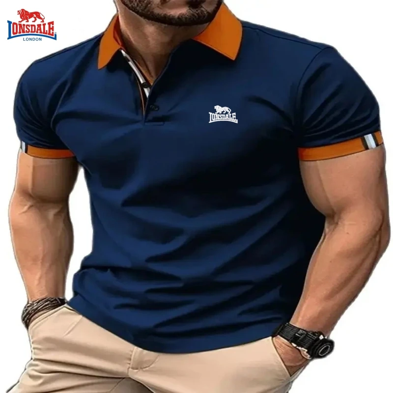 Men's casual fashion Men's short sleeve and lapel men's short sleeve color with fashion short sleeve shirt T-shirt short sleeve