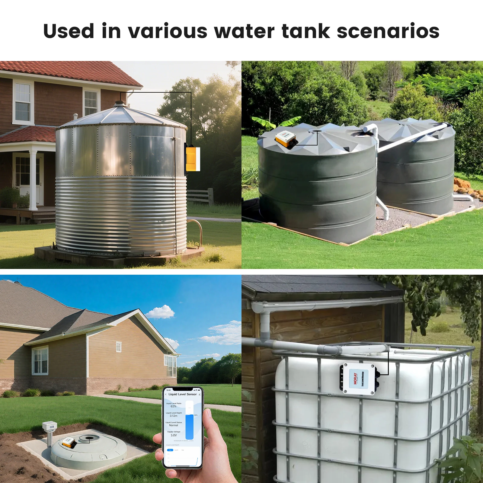 ME202W เซ็นเซอร์วัดระดับน้ำมันดีเซลไร้สายแบบสมาร์ทโฮม ความแม่นยำสูง ควบคุมผ่าน WIFI สำหรับถังเก็บน้ำมัน น้ำ และของเหลวใต้น้ำ