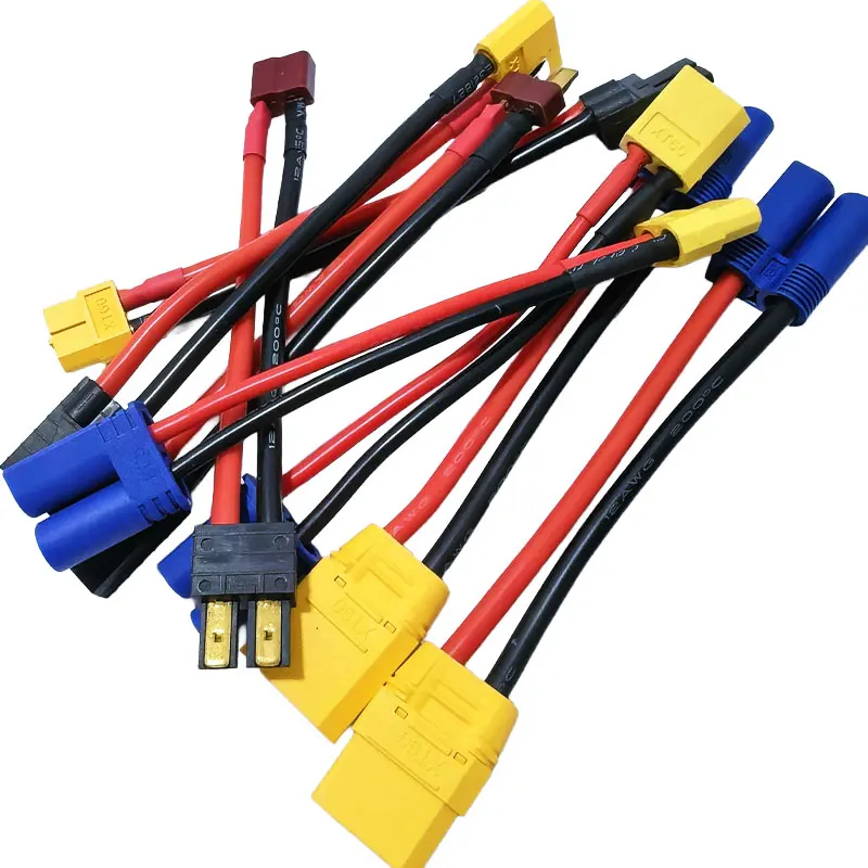 XT60 XT90 TRX EC5 T Deans 4.0mm Plug Female to Male Adapter Connectors 12AWG 5cm Connect RC Lipo Battery Charger Parts DIY view 4