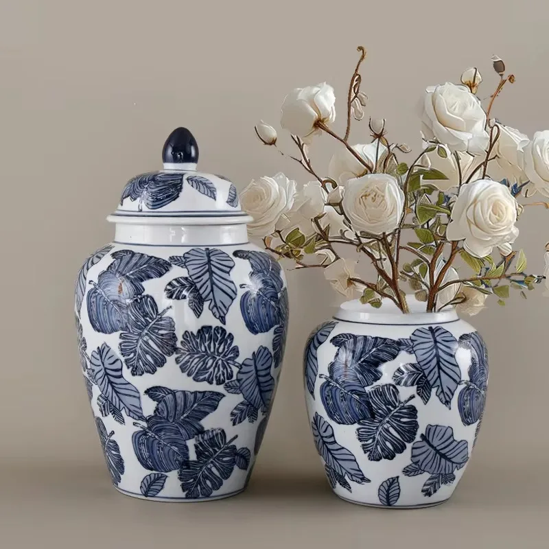 Moderne personnalisé rouge mariage bonheur bonne chance restaurant salon décoration de la maison vase en céramique pot de gingembre