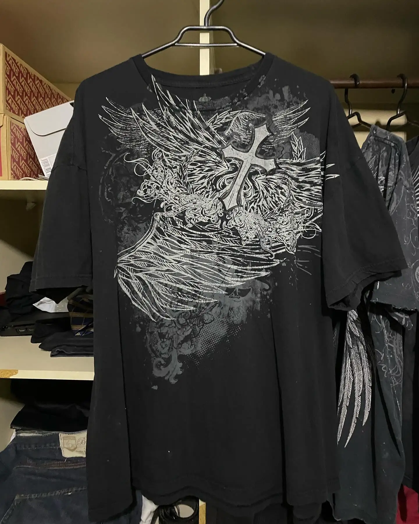 חולצת harajuku ההיפ הופ של 2000 וינטג harajuku ההיפ הופ סביב הצוואר גודל של גברים ונשים גותית בגדי נשים גותית