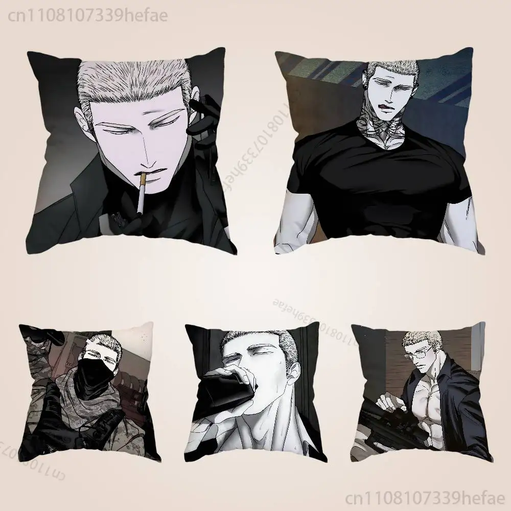 

S-Shutline Jake Gillan Moon Shingun Funny Pillow Case Anti-dustmite Pillowcase Invisible Zipper Silky Short Plush Sofa Cushion