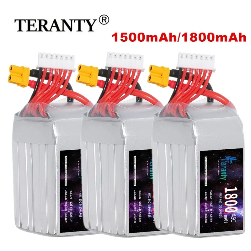 

3PCS 22.2v 1500mAh 1800mah RC LiPo Battery 6S For RC Airplane Car Plane Boat Truck Tank Drone Helicopter Batteries XT60/T Plug