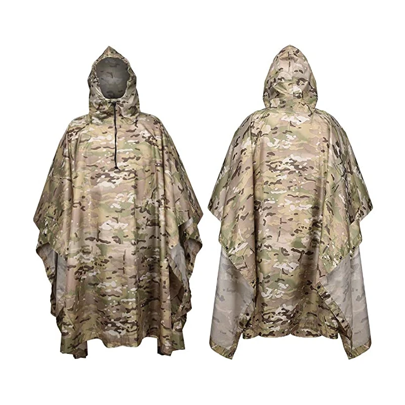 Lightweight Silent Impermeable Camouflage Rain Cover, Poncho, Backpack, Cycling, Climbing, Hiking, Travel, Rain Cover