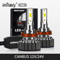Infitary Canbus H4 H7 LED Truck Car Headlight Bulbs 100W 26000Lm 12V 24V 36V 3570 Chip H1 H3 H11 H13 H27 HB3 HB4 6500K Auto Lamp