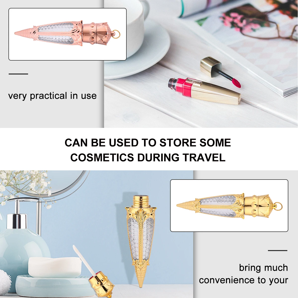 

Empty Lip Gloss Tubes Creative Shape Small Size Durable Material Compatible Capacity Portable Travel Lip Liquid Holder Makeup