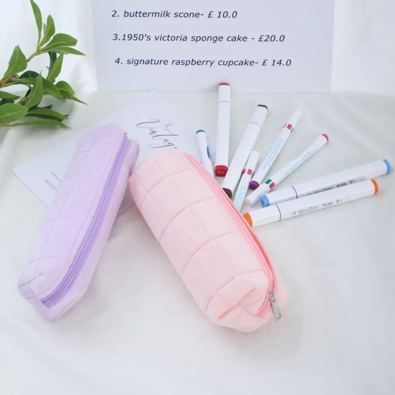 Travel Makeup Brushes Cosmetic Organizer Bag Cute Plush Women Cosmetic Bag Lipstick Makeup Bag Korean Student Pencil Case