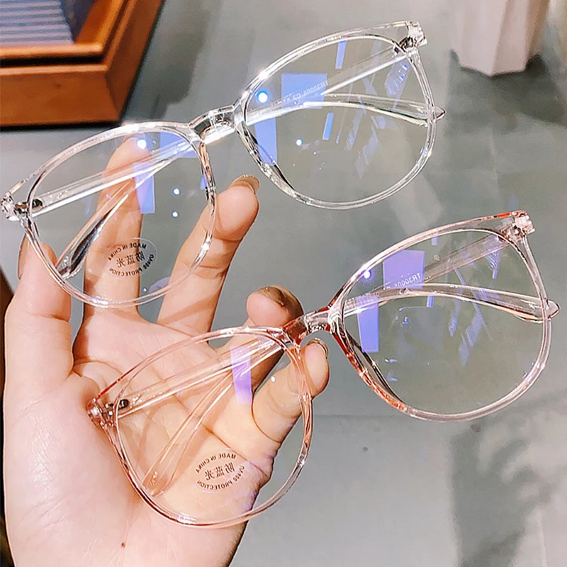 

Women Anti Blue Light Myopia Glasses Men Computer Eyeglass Vintage Optical Plain Frame Spectacles Transparent Myopia Glasses