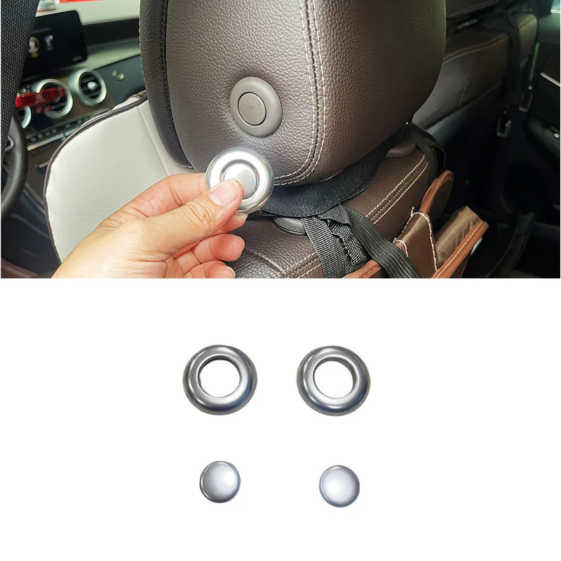 لمرسيدس بنز C E Class W205 W213 GLC X253 2016-2018 سيارة مسند الرأس تعديل زر الترتر تقليم