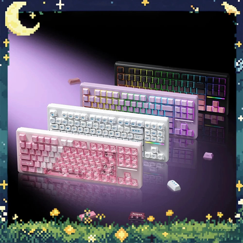Technology S87Pro Wireless Keyboard Three Mode Connection E-sports Keyboard 12000mAh Large Capacity Battery Pc Accessories Gifts