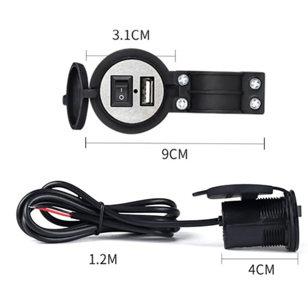 24V/12V Waterproof Socket For Phone Power Supply Mobile Power USB Charger Socket Adapter Motorcycle Handlebar