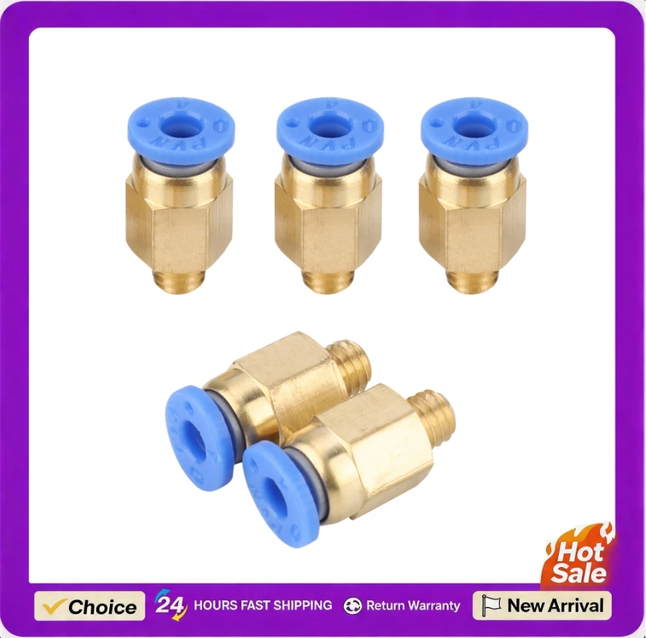 

PC4-M6 Straight-through Pneumatic Connector 4MM Joint Outer Diameter Fitting Push Pneumatic Connector 3D Printer Accessories