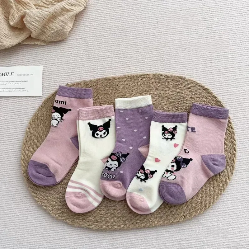 

Kawaii Kuromi Sanrio Children Lovely Cartoon Comfortable Socks Mid Calf Socks Student Comfortable Socks Christmas Gifts for Kids