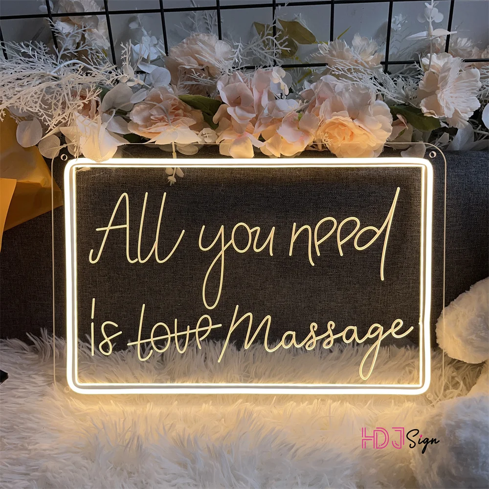 美容院用のledネオンランプカスタムサインマッサージ愛部屋の装飾室内装飾