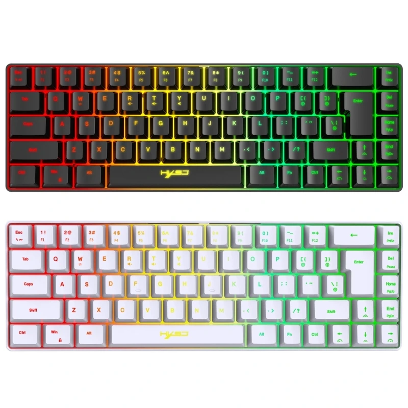 

Mini RGB 60% Gaming Keyboard, 68 Keys Small Compact USB Rainbow Light Up Backlit Gaming Keyboard for Laptop