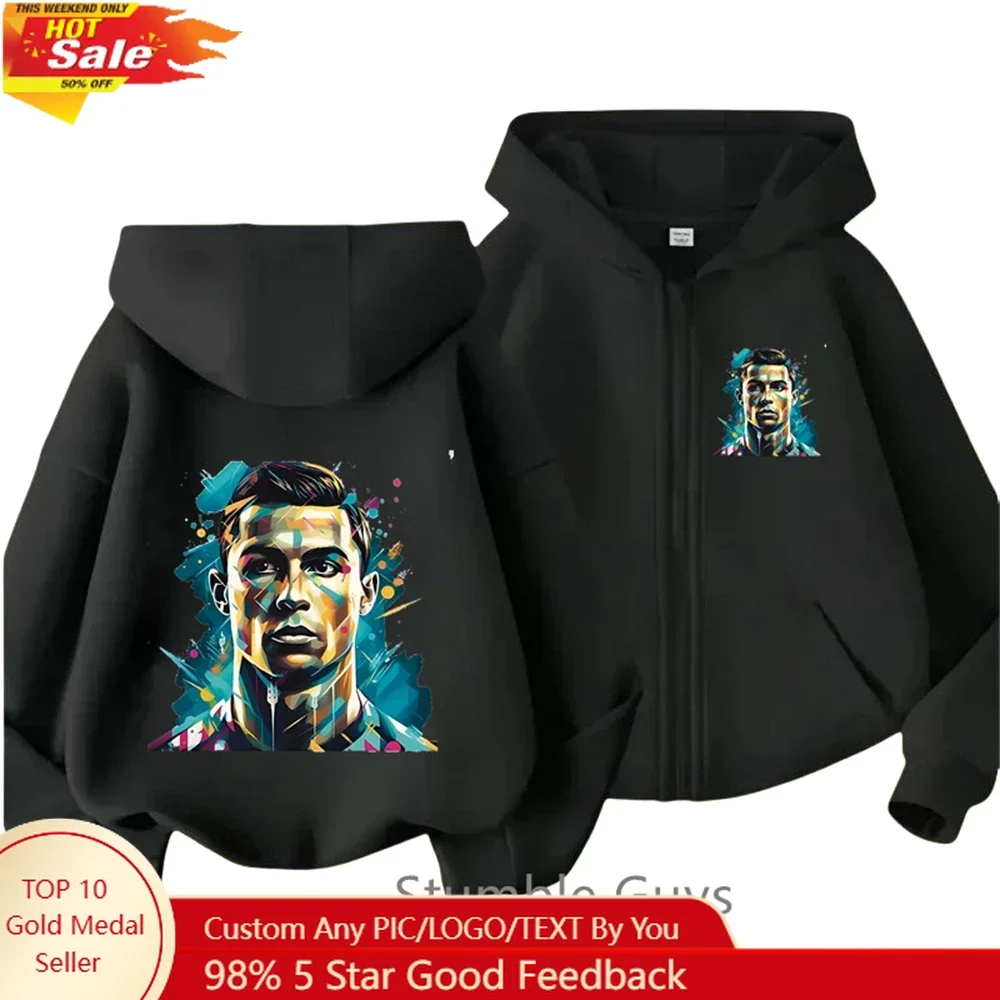 

Fashion Ronaldo- CR7 Hoodie Kids Clothes Football Star Trucksuit Boys Jersey Zipper Sweatshirt Girls Long Sleeve Casual Tops