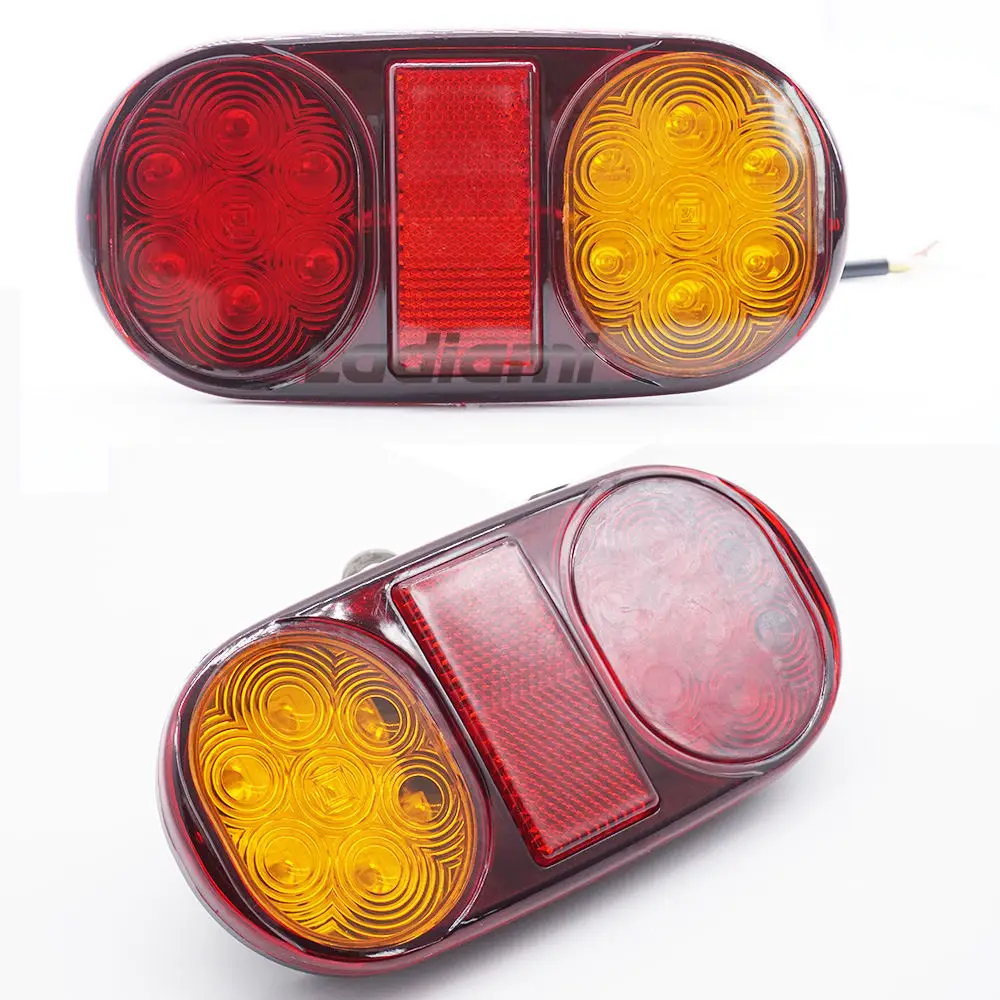 2PCS 14 LED 12V Truck Trailer Boat Caravan Car Rear Tail Light Brake  Taillight Red Yellow Stop Lamp Warning Indicator 14LED