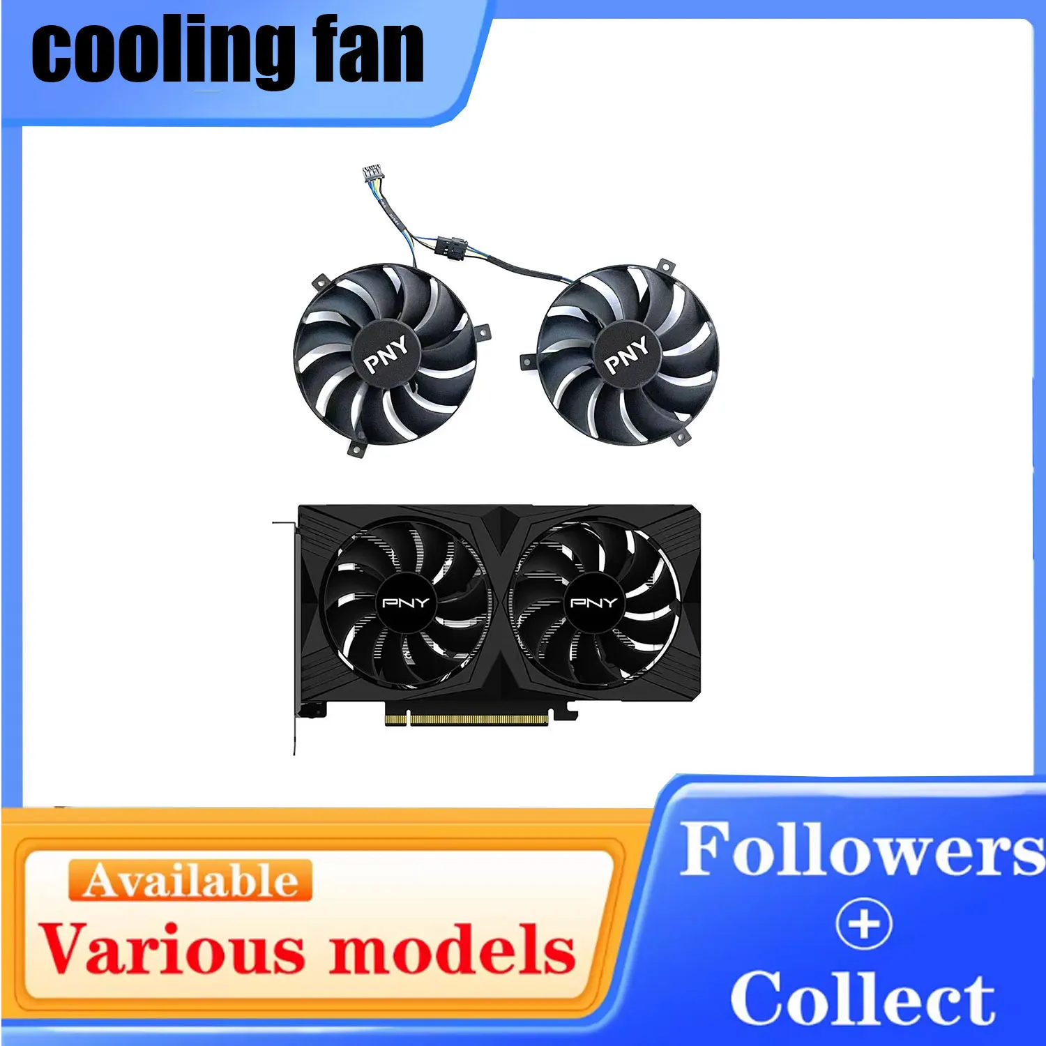 New 85MM 4PN CF9015H2S DC 12V 0.4A RTX4060 GPU Fan for PNY RTX 4060 8GB Gaming VERTO Graphics Card