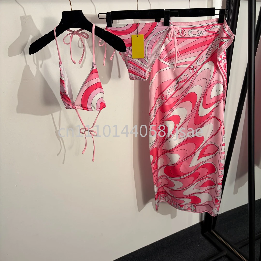 

Элитные дизайнерские женские комплекты бикини с шарфом и логотипом, сексуальные купальники с повязкой на голову, пляжная одежда 2026 года