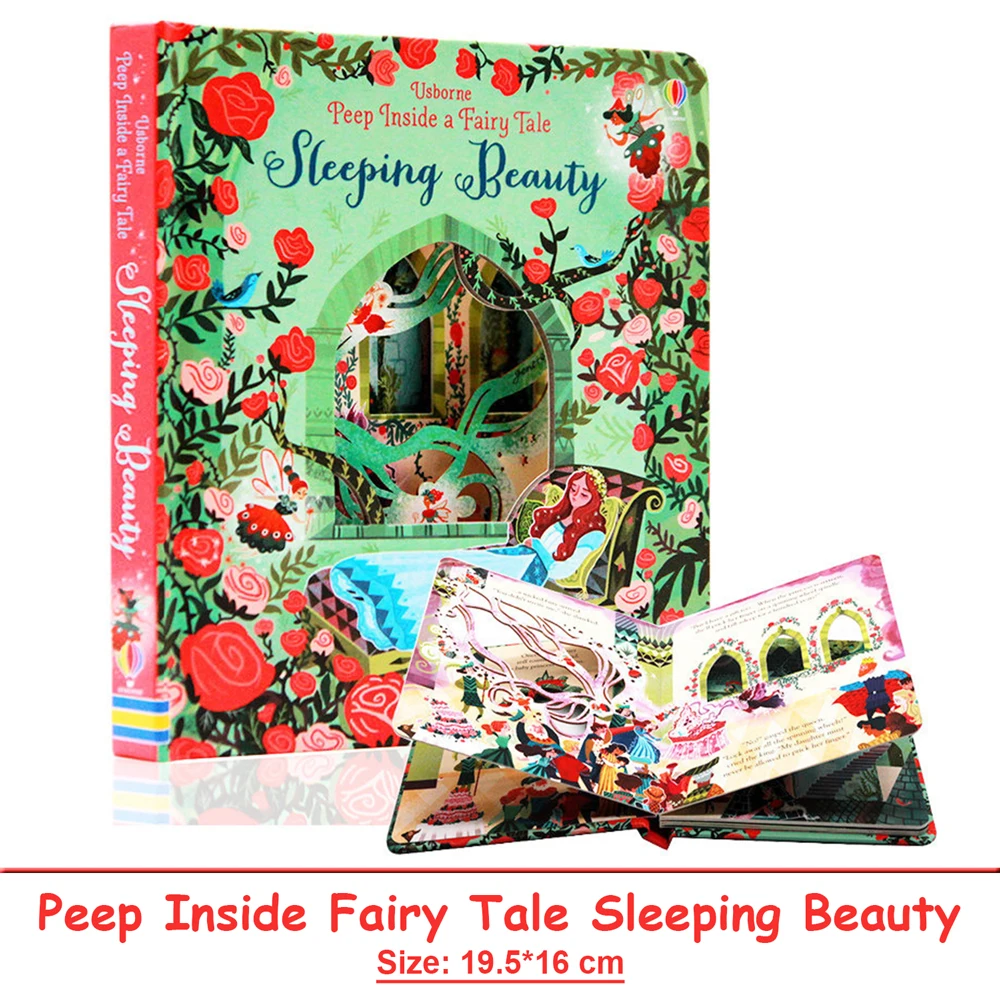 Usborne Peep Inside Fairy Tale Sleeping Beauty Montessori Educational English Picture Book for Kids Reading 3D Flap Story Books