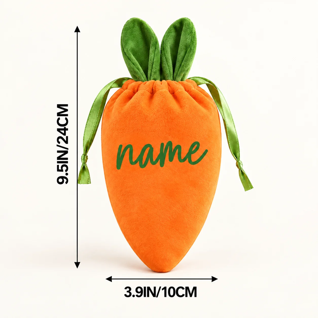Custom Easter Carrot Gift Bag Crystal Super Soft Fabric Custom Easter Carrot Gift Bag for Easter Party Kids Candy Gift Decor