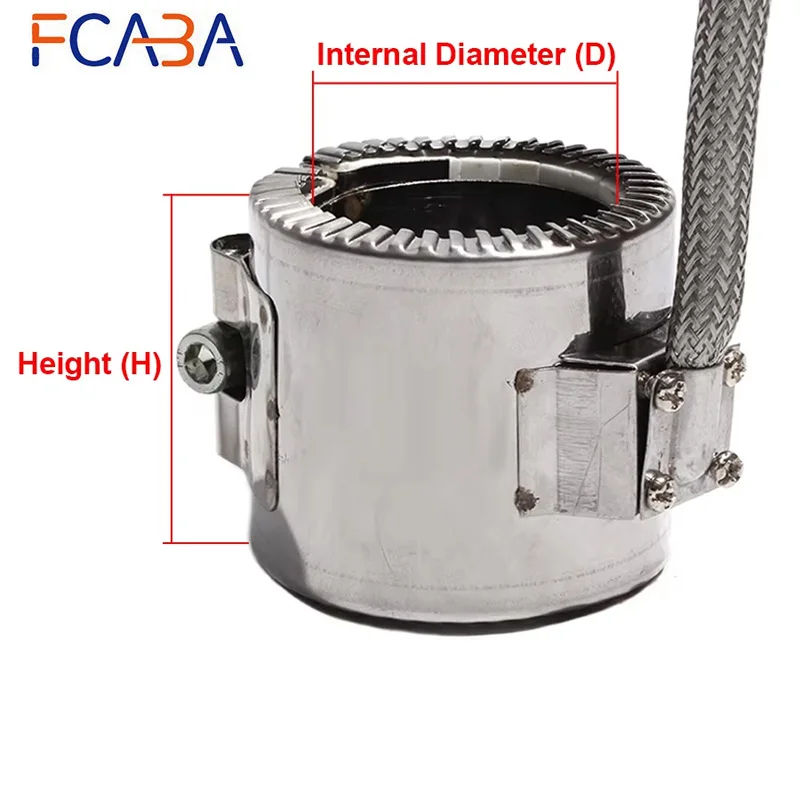 FCABA 70mm Inner Diameter 30~70 Height Ceramic Band Heater 110V/220V/380V 400W/500W/600W/700W Heating Element