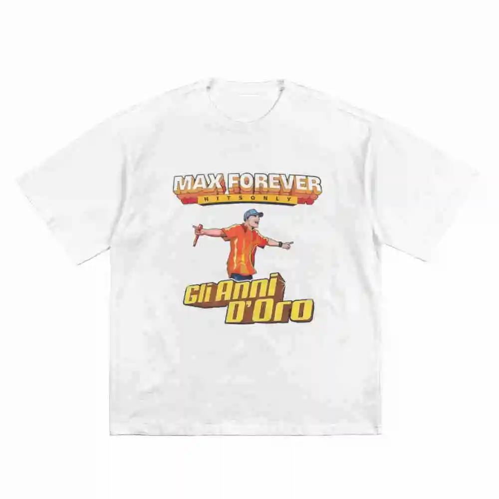 Max Pezzali Forever Stadiums 2026 The Golden Years Tour Short Sleeve Tee 100% Cotton T-Shirt