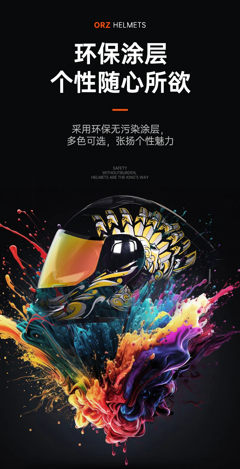 ORZ Personalisierter Motorrad-Integralhelm für Herren und Damen, modisch, Dual-Objektiv-Helme, Motocross-Rennen, modular, hochklappbar, Casco Moto – Detail 9