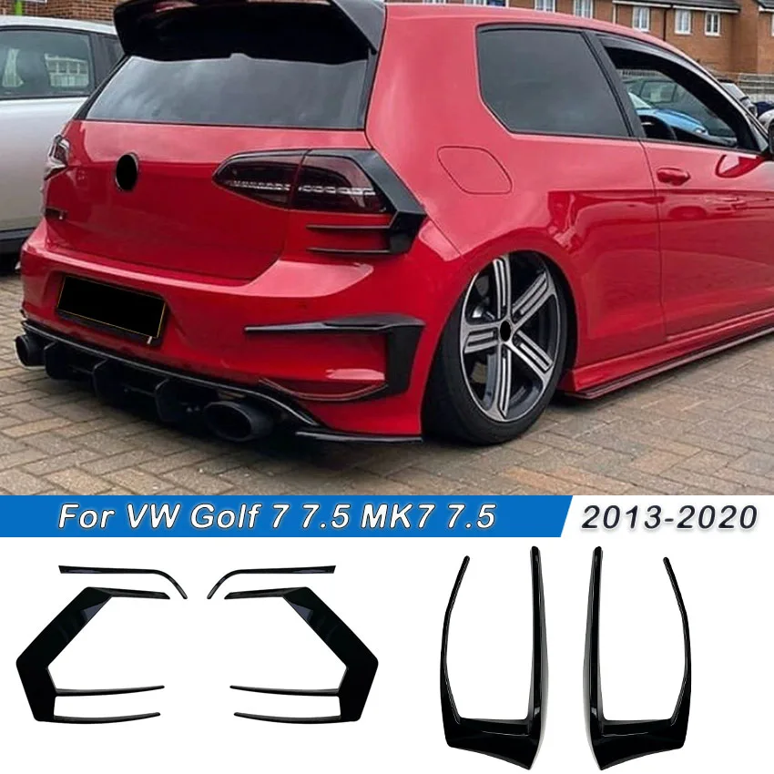 

For VW Golf 7 7.5 MK7 7.5 GTI R GTD R400 2013-2020 Rear Bumper Brake Lamp Spoiler Side Diffuser Tuning Splitter Body Kit Black